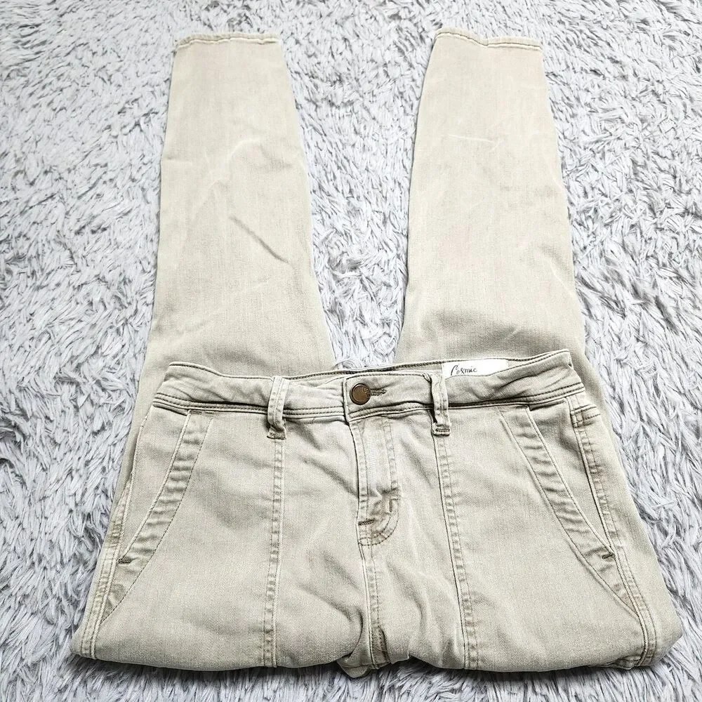 Cosmic Blue Love Skinny Jeans‎ Womens Size 28x27 Skinny Green Stretch Pistola